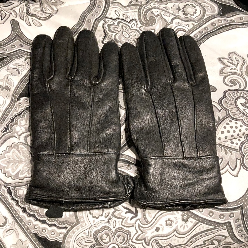 Thinsulate Black Leather Gloves Women’s Size L